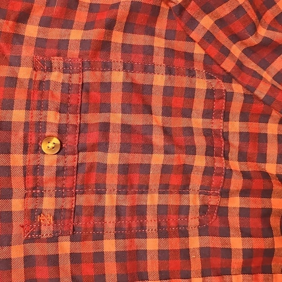 Men's Izod Red and Blue Plaid Flannel Shirt XXL - Picture 3 of 4